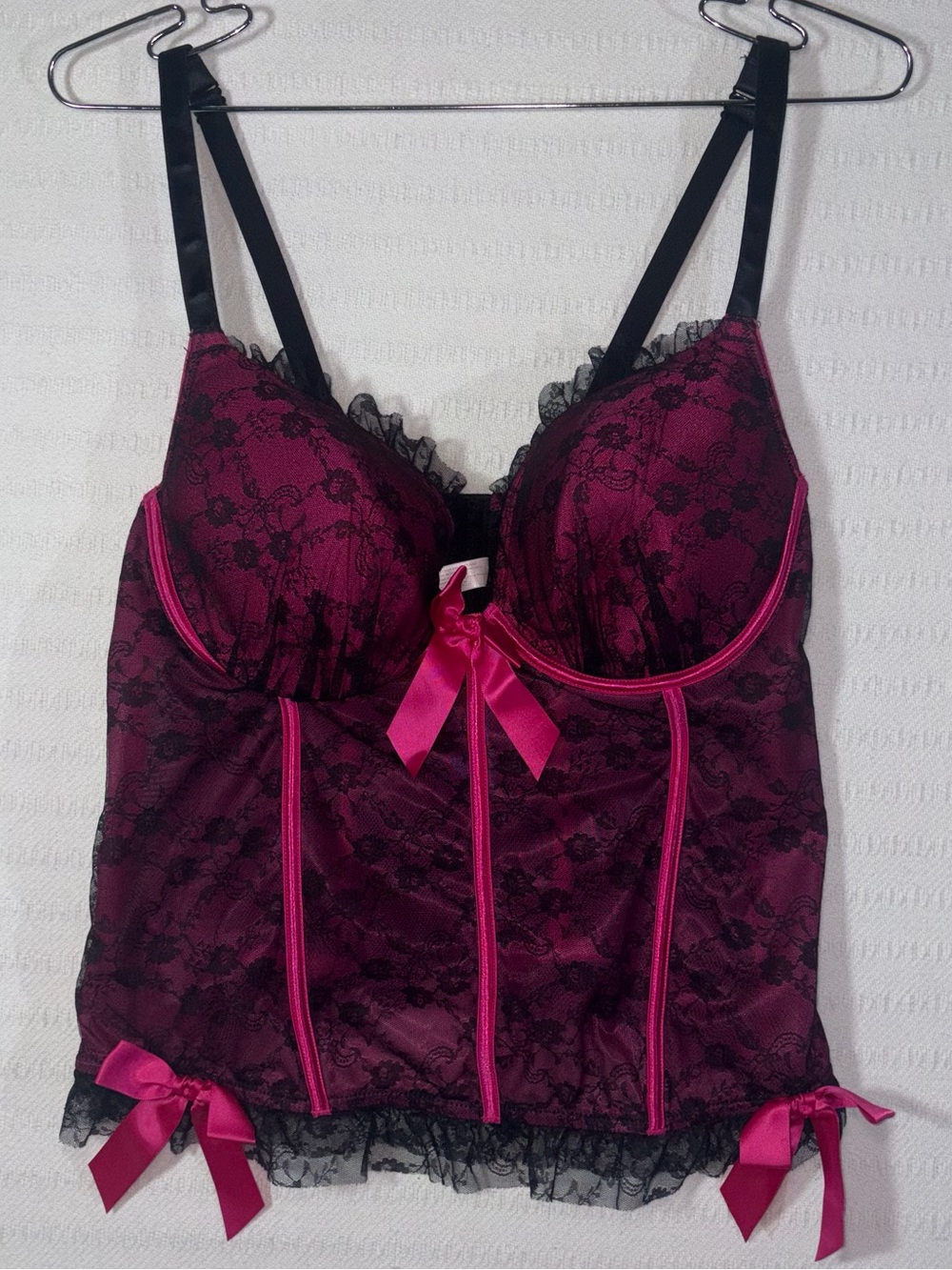 Cacique Womens Lacy Corset Lingerie Top Teddy Size 18/20 Romantic Sexy Coquettw